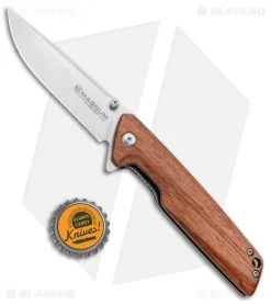 Boker Magnum Straight Brother Liner Lock Knife Wood (3.5" Satin) -Boker Shop Boker Magnum Straight Brother LL Wood Satin 01MB723 BHQ 98577 jr bottlecap