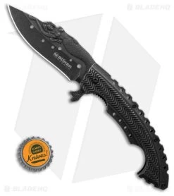 Boker Magnum Tactical Mermaid Liner Lock Knife Black (3.75" Black ) 01GL319SOI -Boker Shop Boker Magnum Tactical Mermaid Liner Lock Knife 3in DLC BHQ 146322 td size