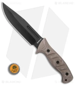 Boker Magnum Warrior Fixed Blade Knife Desert Micarta (6.75" Black) -Boker Shop Boker Magnum Warrior FB Knife Dersert Micarta 6in Black BHQ 139186 td size