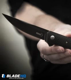 Boker Mini Kwaiken Exclusive Flipper Knife Carbon Fiber (3" Smokewash VG-10) -Boker Shop Boker Mini Kwaiken CF Smokewash VG 10 01BO284 BHQ 36349 jr website