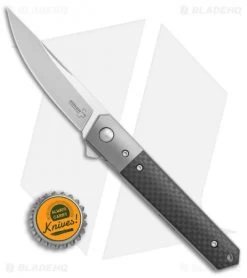 Boker Mini Kwaiken Exclusive Tuxedo Flipper Knife CF/Titanium (3" Satin VG-10) -Boker Shop Boker Mini Kwaiken Tuxedo cf ti satin BHQ 36330 er size