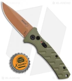 Boker Mini Strike Desert Warrior Automatic Knife (2.6" Copper D2) -Boker Shop Boker Mini Strike Auto OD Green Copper 01BO438NSOI BHQ 99631 jr bottlecap