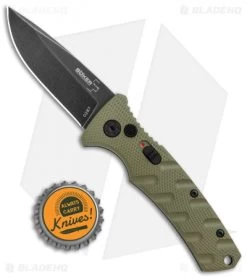 Boker Mini Strike Automatic Knife OD Green Aluminum (2.6" Smokewash D2) -Boker Shop Boker Mini Strike Auto OD Green Smokewash 01BO437NSOI BHQ 99630 jr bottlecap