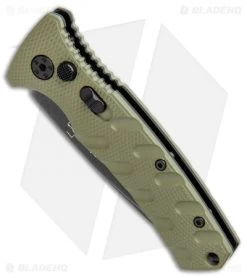 Boker Mini Strike Automatic Knife OD Green Aluminum (2.6" Smokewash D2) -Boker Shop Boker Mini Strike Auto OD Green Smokewash 01BO437NSOI BHQ 99630 jr spine