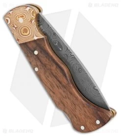 Boker Mokume Damascus Lock Back Knife Walnut (3.125" Damascus) 110166DAM -Boker Shop Boker Mokume Damascus LB Walnut Damascus 110166DAM BHQ 105709 jr side