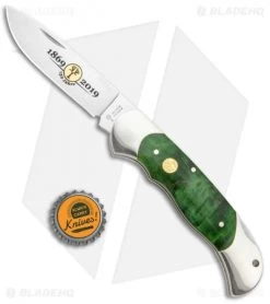 Boker Optima 150th Anniversary Lockback Knife Curly Birch (3.6" Satin) 116122 -Boker Shop Boker Optima 150th Anniversary LB Curly Birch Satin 116122 BHQ 94444 jr bottlecap