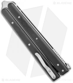 Boker Plus Balisong Tactical Large Butterfly Knife Black G-10 (4.2" Satin) -Boker Shop Boker Plus Balisong Tactical Large Butterfly Black G 10 Satin BHQ 120629 jr side 2