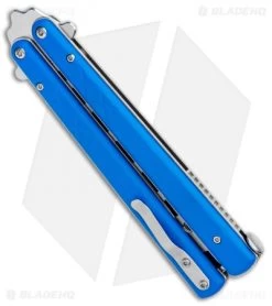 Boker Plus Balisong Trainer Butterfly Knife Blue G-10 (4" Satin) 9 Boker Plus Balisong Trainer Butterfly Knife Blue G-10 (4" Satin) -Boker Shop Boker Plus Balisong Trainer Blue G 10 Satin 01BO714SOI BHQ 99635 jr side