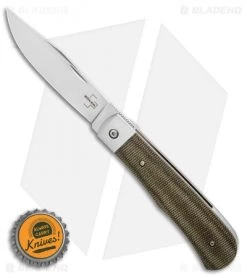 Boker Plus Bonfire Front Flipper Knife Green Canvas Micarta (3.4" Satin) -Boker Shop Boker Plus Bonfire Front Flipper Knife Black Canvas Micarta 3.4 Satin 01BO182 BHQ 125047 LS Bottlecap