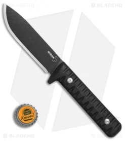Boker Plus Bushcraft Kormoran Fixed Blade Knife (4.6" Black Stonewash) 02BO381 -Boker Shop Boker Plus Bushcraft Kormoran black sw BHQ 77343 er bottlecap