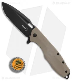 Boker Plus Caracal Flipper Liner Lock Knife Brown G-10 (3.5" Black) 01BO759 -Boker Shop Boker Plus Caracal Brown G10 black BHQ 86577 er bottlecap