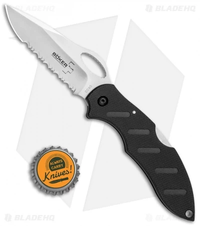 Boker Plus Action R Lockback Knife Black G-10 (3" Satin Serr) 01BO094 6 Boker Plus Action R Lockback Knife Black G-10 (3" Satin Serr) 01BO094 - Image 4