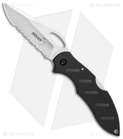 Boker Plus Action R Lockback Knife Black G-10 (3" Satin Serr) 01BO094 3 Boker Plus Action R Lockback Knife Black G-10 (3" Satin Serr) 01BO094