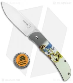 Boker Plus Frazetta "Ghoul Queen" Exskelibur I Frame Lock Knife (3.5" Satin) -Boker Shop Boker Plus Frazetta Ghoul Queen Exskelibur I FL Satin BHQ 94331 jr bottlecap