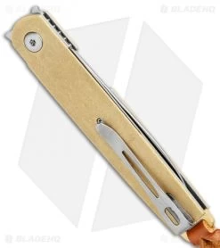 Boker Plus Kansei Matsuno LRF Liner Lock Knife Brass (3" Satin) -Boker Shop Boker Plus Kansei LRF LL Brass Satin 01BO123SOI BHQ 101968 jr side