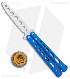 Boker Plus Mini Balisong Trainer Blue G-10 (3.25" Satin) 01BO715SOI -Boker Shop Boker Plus Mini Balisong Trainer Blue Holes G 10 Satin 01BO715SOI BHQ 99636 jr bottlecap