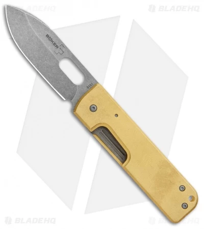 Boker Plus Panchenko Brass Lancer Liner Lock Knife (3" BB/SW) 3 Boker Plus Panchenko Brass Lancer Liner Lock Knife (3" BB/SW)