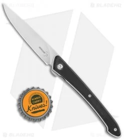 Boker Plus Spillo Liner Lock Flipper Knife Black G-10 (3.25" Satin) 01BO244 -Boker Shop Boker Plus Spillo LL Black G 10 Satin 01BO244 BHQ 111187 jr bottlecap