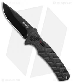 Boker Plus Strike Drop Point Automatic Knife (3.25" Black D2)