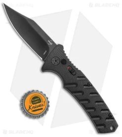 Boker Plus Strike Bowie Automatic Knife Black (3.25" Black ) -Boker Shop Boker Plus Strike Bowie Auto Black Black BHQ 125300 jr bottlecap