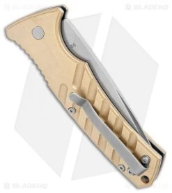 Boker Plus Strike Brass Automatic Knife (3.25" Stonewash) -Boker Shop Boker Plus Strike Brass Auto SW 01BO399NSOI BHQ 107937 jr side
