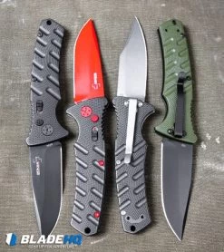 Boker Plus Strike Bowie Automatic Knife Black (3.25" Stonewash D2) -Boker Shop Boker Plus Strike Drop Point Automatic Knife OD Green Black D2 BHQ 97033 kp canvas bag web 2