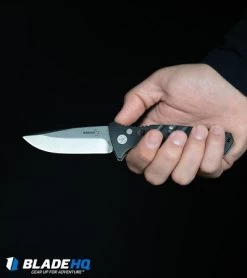 Boker Plus Strike Drop Point Automatic Knife (3.25" Stonewash) -Boker Shop Boker Plus Strike Drop Point Automatic Knife Stonewash 01BO400N BHQ 32040 kp in hand web 3