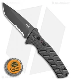 Boker Plus Strike Tanto Automatic Knife (3.25" Black Serr D2) -Boker Shop Boker Plus Strike Tanto Automatic Knife 3.25 Black Serr 01BO401N LS Bottlecap