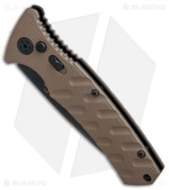 Boker Plus Strike Tanto Automatic Coyote Brown (3.25" Black SW Serr) 01BO425N -Boker Shop Boker Plus Strike Tanto Coyote Brown black sw serr BHQ 67885 er spine