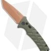 Boker Strike Tanto Desert Warrior Automatic Knife OD Green (3.25" Copper D2) -Boker Shop Boker Plus Strike Tanto Desert Warrior OD Green copper BHQ 68520 jr