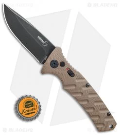 Boker Plus Strike Drop Point Automatic Knife Coyote Brown (3.25" Black SW) -Boker Shop Boker Plus Strike drop point coyote brown black sw BHQ 67882 er bottlecap jr