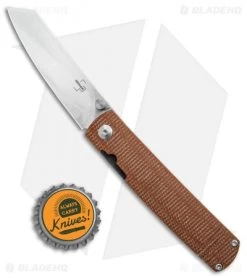 Boker Plus Kansei Tenshi Liner Lock Knife Brown Micarta (3" Satin) -Boker Shop Boker Plus Tenshi Brown Micarta BHQ 136228 td size
