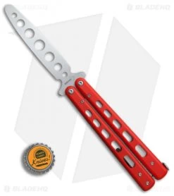 Boker Plus Balisong Trainer Butterfly Knife Red G-10 (4" Satin) 01BO712 -Boker Shop Boker Plus balisong trainer red G10 satin BHQ 76461 er bottlecap