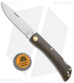 Boker Rangebuster Lockback Knife Green Linen Micarta (3" Satin) 111914 -Boker Shop Boker Rangebuster LB Green Linen Micarta Satin 111914 BHQ 118359 jr bottlecap