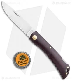 Boker Rangebuster Lockback Knife Maroon Linen Micarta (3" Satin) 110914 -Boker Shop Boker Rangebuster LB Maroon Linen Micarta Satin 110914 BHQ 118360 jr bottlecap