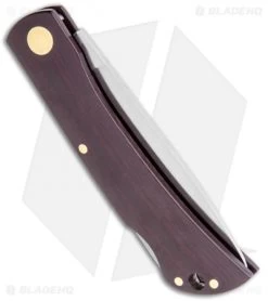 Boker Rangebuster Lockback Knife Maroon Linen Micarta (3" Satin) 110914 -Boker Shop Boker Rangebuster LB Maroon Linen Micarta Satin 110914 BHQ 118360 jr side