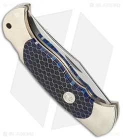 Boker Scout Lockback Knife Blue Honeycomb (3.125" Satin) 112503 8 Boker Scout Lockback Knife Blue Honeycomb (3.125" Satin) 112503 -Boker Shop Boker Scout LB Blue Honeycomb Satin BO03750 BHQ 40058 jr side