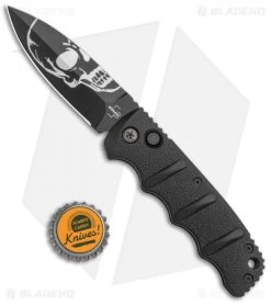 Boker Skull Kalashnikov Dagger Automatic Knife (3.25" Black D2) -Boker Shop Boker Skull Kalashnikov Dagger Auto Black D2 BHQ 48870 jr bottlecap