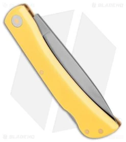 Boker Small Range Buster Lockback Knife Yellow Delrin (2.9" Satin) 110865 -Boker Shop Boker Small Range Buster Lockback Knife Yellow Delrin Satin BHQ 146770 td side