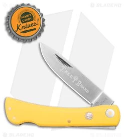 Boker Small Range Buster Lockback Knife Yellow Delrin (2.9" Satin) 110865 -Boker Shop Boker Small Range Buster Lockback Knife Yellow Delrin Satin BHQ 146770 td size