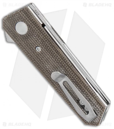 Boker Stubby Kwaiken Exclusive Flipper Knife Green Micarta (2" Satin) 5 Boker Stubby Kwaiken Exclusive Flipper Knife Green Micarta (2" Satin) - Image 3