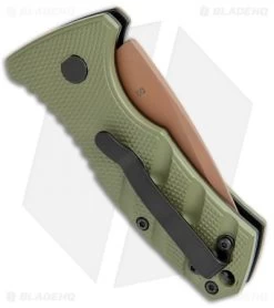 Boker Stubby Strike Desert Warrior CA Legal Auto Knife OD Green (1.9" Copper) -Boker Shop Boker Stubby Strike CA Legal Auto OD Green Copper 01BO443NSOI BHQ 99649 jr side