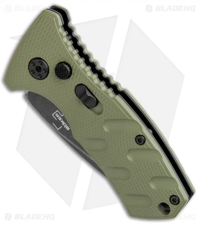 Boker Stubby Strike CA Legal Automatic Knife OD Green (1.9" Smokewash D2) 4 Boker Stubby Strike CA Legal Automatic Knife OD Green (1.9" Smokewash D2) - Image 2