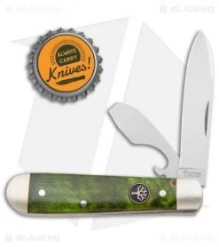 Boker Swell-End Jack Traditional Pocket Knife Green Curly Birch (2.6" Satin) -Boker Shop Boker Swell End Jack Traditional Green Curly Birch Wood Satin 112916 BHQ 120610 jr bottlecap
