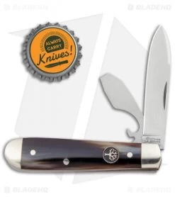 Boker Swell-End Jack Traditional Pocket Knife Synthetic Dark Horn (2.6" Satin) -Boker Shop Boker Swell End Jack Traditional Horn Satin 111916 BHQ 120608 jr bottlecap