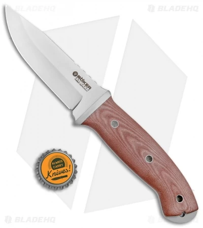 Boker T3 Fixed Blade Knife Brown Micarta (4.25" Satin) 6 Boker T3 Fixed Blade Knife Brown Micarta (4.25" Satin) - Image 4