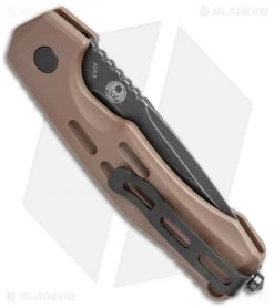Boker Thunder Storm Automatic Knife Coyote Brown Aluminum (2.9" Blackwash AUS-8) -Boker Shop Boker Thunder Storm Auto Coyote Blak SW BHQ 110586 jr bottlecap