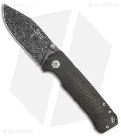 Boker Tiger Frame Lock Knife Black Burlap Micarta (3.3" Tiger Tank Damascus)