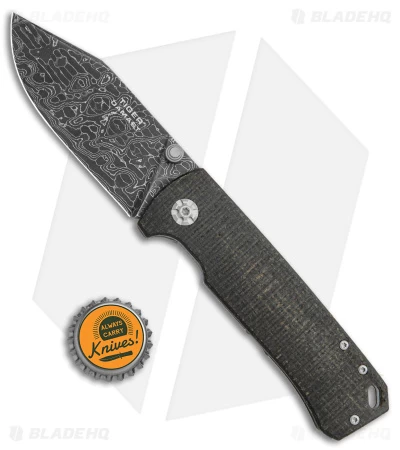 Boker Tiger Frame Lock Knife Black Burlap Micarta (3.3" Tiger Tank Damascus) 6 Boker Tiger Frame Lock Knife Black Burlap Micarta (3.3" Tiger Tank Damascus) - Image 4