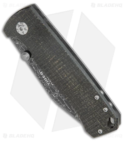 Boker Tiger Frame Lock Knife Black Burlap Micarta (3.3" Tiger Tank Damascus) 4 Boker Tiger Frame Lock Knife Black Burlap Micarta (3.3" Tiger Tank Damascus) - Image 2